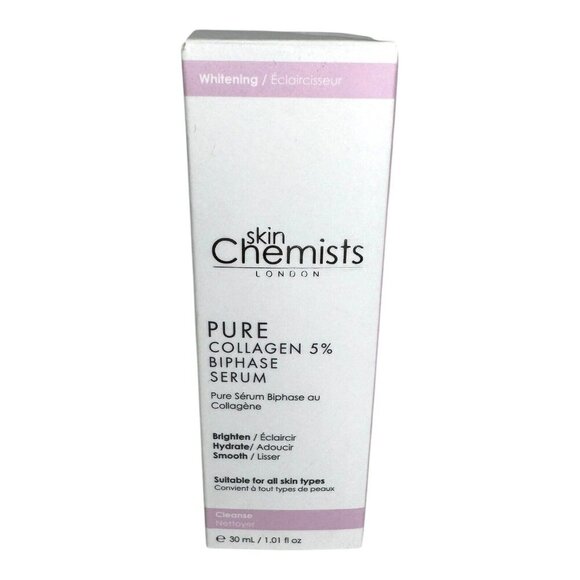 Skin Chemists Pure Collagen 5% Biphase Serum 1.01 Fl Oz NEW Condition